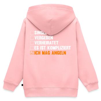 Beziehungsstatus Angel Fischen Angeln Angler - Kinder Premium Organic Zip Hoodie - Rosa - Hinten - AI Model Kid Female (0cm)