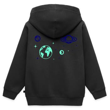 Universe - Kids Premium Organic Zip-up Hoodie - black - Back - AI Model Kid Male (0cm)