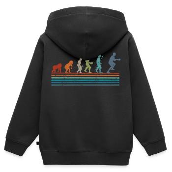 Vintage Retro Evolution Ping Pong - Kinder Premium Organic Zip Hoodie - Schwarz - Hinten - AI Model Kid Male (0cm)