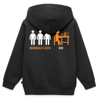 Bastler Basteln - Kinder Premium Organic Zip Hoodie - Schwarz - Hinten - AI Model Kid Male (0cm)