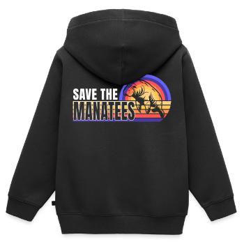 Rettet Die Seekühe Wassertiere Seekühe - Kinder Premium Organic Zip Hoodie - Schwarz - Hinten - AI Model Kid Male (0cm)