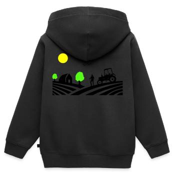 traktor farm - Kinder Premium Organic Zip Hoodie - Schwarz - Hinten - AI Model Kid Male (0cm)