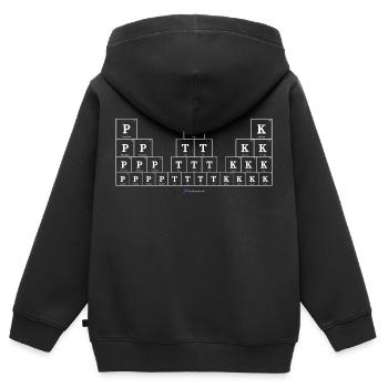 P T K (dunkle Stoffe) - Kinder Premium Organic Zip Hoodie - Schwarz - Hinten - AI Model Kid Male (0cm)