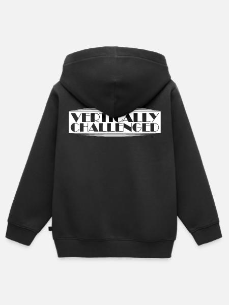 Vertically Challenged Funny Short People Joke Men - Kids Premium Organic Zip-up Hoodie - black