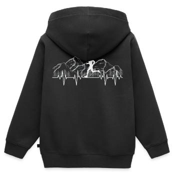 Lebensenergie Laufen Mann - Kinder Premium Organic Zip Hoodie - Schwarz - Hinten - AI Model Kid Male (0cm)