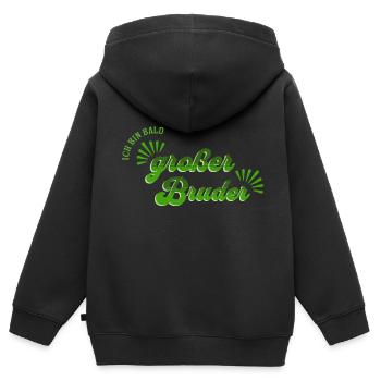 ich bin bald großer Bruder - Kinder Premium Organic Zip Hoodie - Schwarz - Hinten - AI Model Kid Male (0cm)