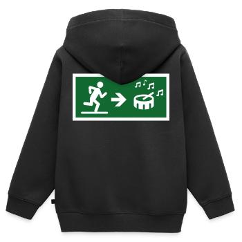 exit to the drum sound - Kids Premium Organic Zip-up Hoodie - black - Back - AI Model Kid Male (0cm)