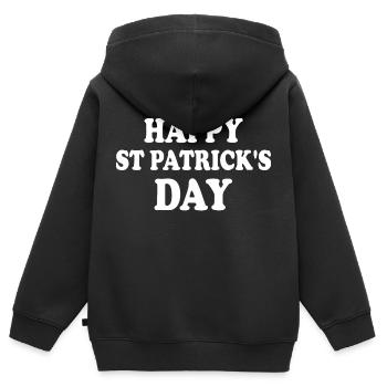 st patricks day - Kinder Premium Organic Zip Hoodie - Schwarz - Hinten - AI Model Kid Male (0cm)