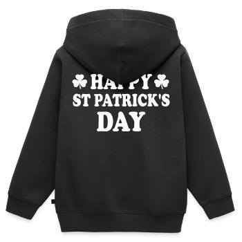 st patricks day - Kinder Premium Organic Zip Hoodie - Schwarz - Hinten - AI Model Kid Male (0cm)