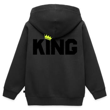 Roi - Sweat Premium à capuche zippé enfant bio - noir - Dos - AI Model Kid Male (0cm)
