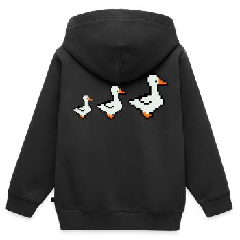 pixel enten - Kinder Premium Organic Zip Hoodie - Schwarz - Hinten - AI Model Kid Male (0cm)