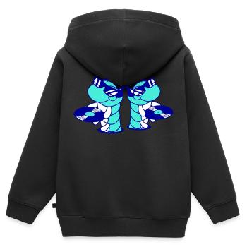 2 DJ Caterpillars Team Crew Music Two Record Team - Sweat Premium à capuche zippé enfant bio - noir - Dos - AI Model Kid Male (0cm)