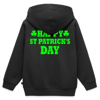 happy st patrick's day - Kinder Premium Organic Zip Hoodie - Schwarz - Hinten - AI Model Kid Male (0cm)