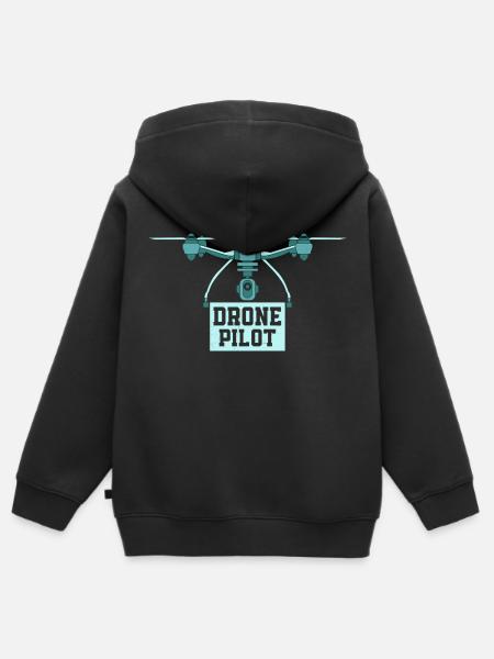 Drone Pilot Quadcopter RC Flight - Kinder Premium Organic Zip Hoodie - Schwarz