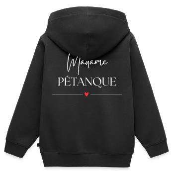 Madame Pétanque - Kinder Premium Organic Zip Hoodie - Schwarz - Hinten - AI Model Kid Male (0cm)