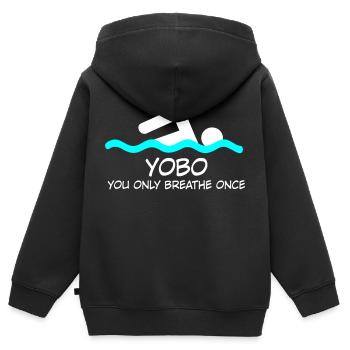 Nager - Sweat Premium à capuche zippé enfant bio - noir - Dos - AI Model Kid Male (0cm)