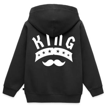 King Krone König Geschenk - Kinder Premium Organic Zip Hoodie - Schwarz - Hinten - AI Model Kid Male (0cm)