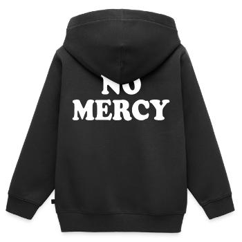 No mercy - Kids Premium Organic Zip-up Hoodie - black - Back - AI Model Kid Male (0cm)