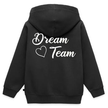 Équipe de rêve - Sweat Premium à capuche zippé enfant bio - noir - Dos - AI Model Kid Male (0cm)