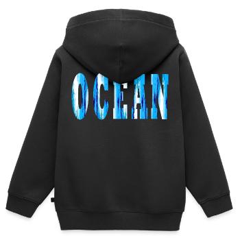 Ocean - Sweat Premium à capuche zippé enfant bio - noir - Dos - AI Model Kid Male (0cm)
