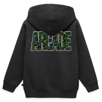 Arcade - Sweat Premium à capuche zippé enfant bio - noir - Dos - AI Model Kid Male (0cm)
