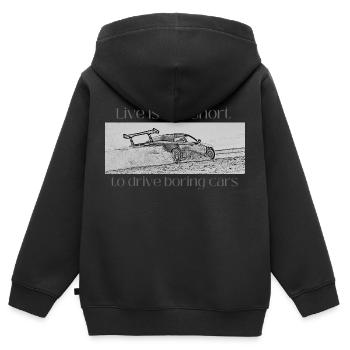 Boring Cars - Kids Premium Organic Zip-up Hoodie - black - Back - AI Model Kid Male (0cm)