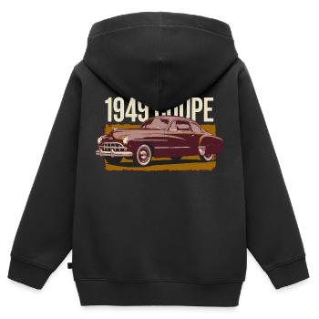 1949 Coupé Burgund - Kinder Premium Organic Zip Hoodie - Schwarz - Hinten - AI Model Kid Male (0cm)