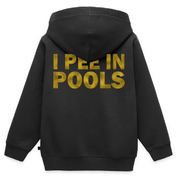 I Pee In Pools - Kinder Premium Organic Zip Hoodie - Schwarz - Hinten - AI Model Kid Male (0cm)