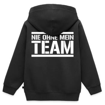 équipe - Sweat Premium à capuche zippé enfant bio - noir - Dos - AI Model Kid Male (0cm)