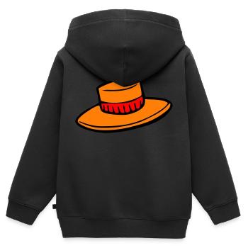 Hut - Kinder Premium Organic Zip Hoodie - Schwarz - Hinten - AI Model Kid Male (0cm)
