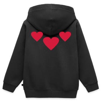 love - Sweat Premium à capuche zippé enfant bio - noir - Dos - AI Model Kid Male (0cm)