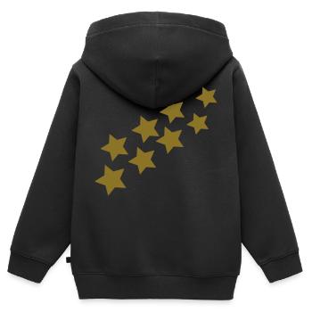 sterne - Kinder Premium Organic Zip Hoodie - Schwarz - Hinten - AI Model Kid Male (0cm)