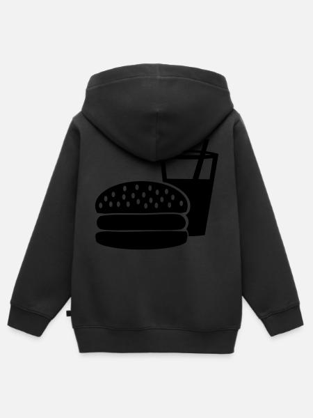 Burger - Fast Food - Kinder Premium Organic Zip Hoodie - Schwarz