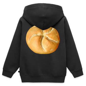 brot broetchen crossaint baecker baguette bread bu - Kinder Premium Organic Zip Hoodie - Schwarz - Hinten - AI Model Kid Male (0cm)