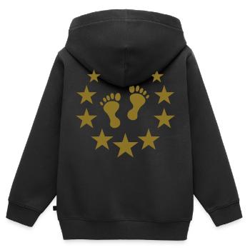 baby feet deluxe - Sweat Premium à capuche zippé enfant bio - noir - Dos - AI Model Kid Male (0cm)