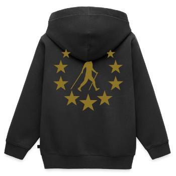 nordic walking star - Sweat Premium à capuche zippé enfant bio - noir - Dos - AI Model Kid Male (0cm)
