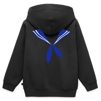 Matrose Seemann - Kinder Premium Organic Zip Hoodie - Schwarz - Hinten - AI Model Kid Male (0cm)