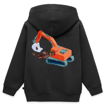 Crocodile in an excavator - Kids Premium Organic Zip-up Hoodie - black - Back - AI Model Kid Male (0cm)