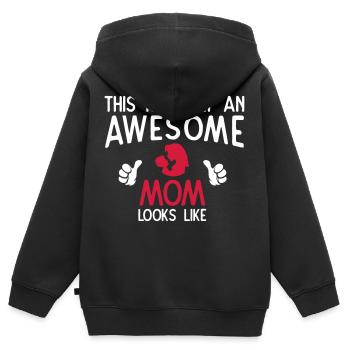 Awesome Mom - Kinder Premium Organic Zip Hoodie - Schwarz - Hinten - AI Model Kid Male (0cm)