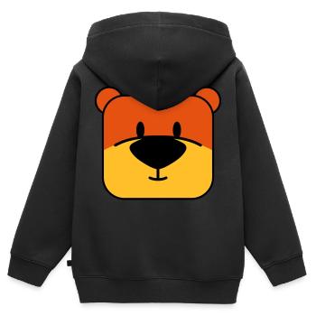comic bär - Kinder Premium Organic Zip Hoodie - Schwarz - Hinten - AI Model Kid Male (0cm)