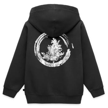 Tree nature conservation nature planting shirt trees - Kids Premium Organic Zip-up Hoodie - black - Back - AI Model Kid Male (0cm)