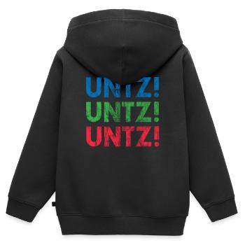 EDM Elektronische Tanzmusik Techno Rave - Kinder Premium Organic Zip Hoodie - Schwarz - Hinten - AI Model Kid Male (0cm)