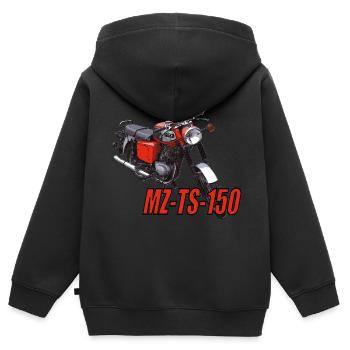 MZ TS 150 - Kinder Premium Organic Zip Hoodie - Schwarz - Hinten - AI Model Kid Male (0cm)