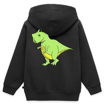Trex - Sweat Premium à capuche zippé enfant bio - noir - Dos - AI Model Kid Male (0cm)