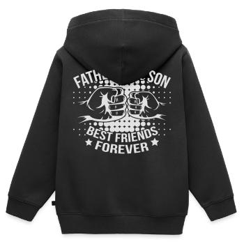 Father And Son Best Friends - Kinder Premium Organic Zip Hoodie - Schwarz - Hinten - AI Model Kid Male (0cm)