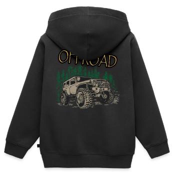 offroad 4x4 - Kinder Premium Organic Zip Hoodie - Schwarz - Hinten - AI Model Kid Male (0cm)