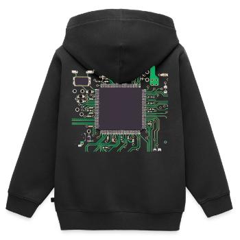 Computerchip - Kinder Premium Organic Zip Hoodie - Schwarz - Hinten - AI Model Kid Male (0cm)