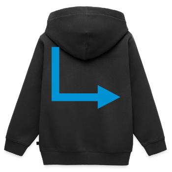 Flèche - Sweat Premium à capuche zippé enfant bio - noir - Dos - AI Model Kid Male (0cm)