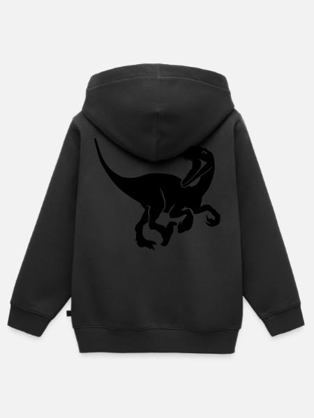 Velociraptor - Kinder Premium Organic Zip Hoodie - Schwarz