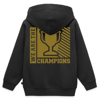 We are the Champions (Schriftzug) - Kinder Premium Organic Zip Hoodie - Schwarz - Hinten - AI Model Kid Male (0cm)
